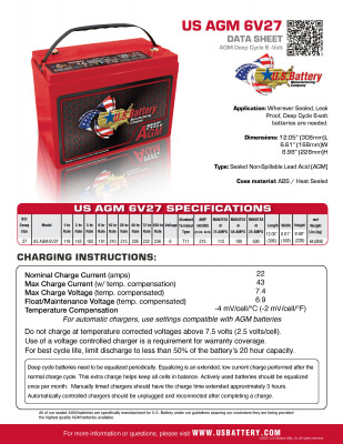 US AGM 6V27 | 6-Volt