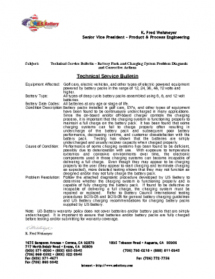 TECHNICAL SERVICE BULLETIN -CHARGING