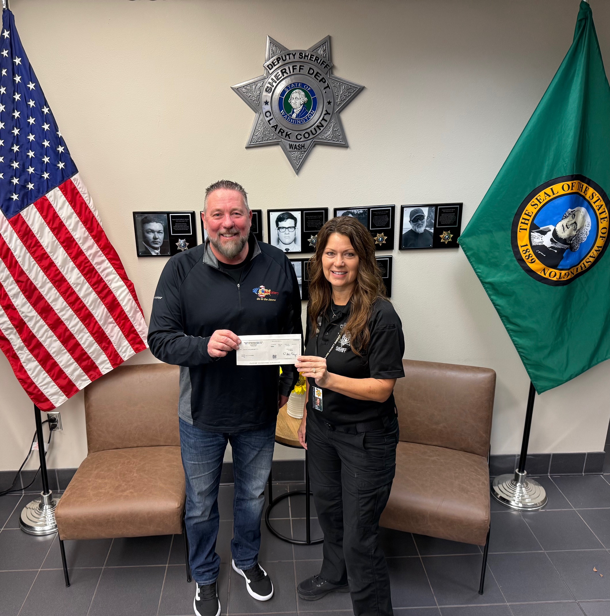 Sales Manager Dwayne Porter with Kasey Frazier, representing the dedicated team at the Clark County Sheriff’s Office